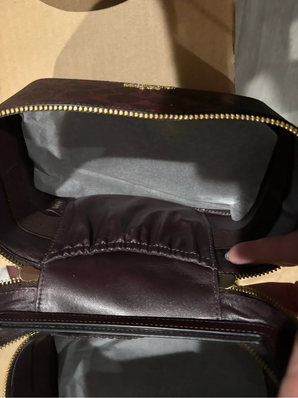 Coach Black Currant Signature Canvas MakeUp Bag
